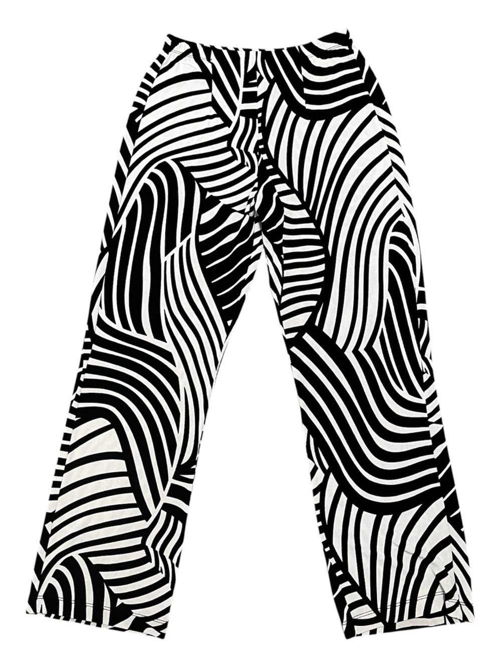 Chicos Travelers No Tummy Geo Pull-On Wide-Leg Stretch Pants Size Small/4 Short
